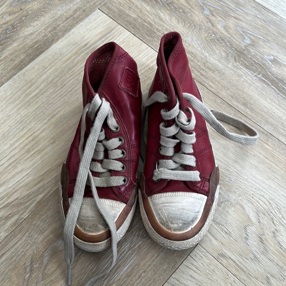 Kids leather Frye high top sneakers Size 12youth